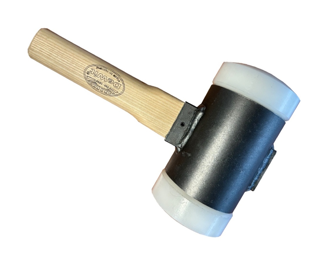 Nylon hammer with replacable heads and 30cm handle
